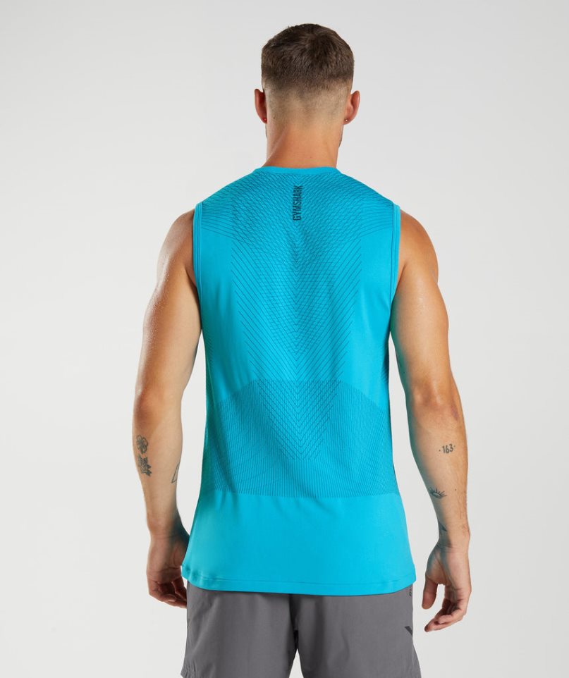 Podkoszulki Gymshark Apex Seamless Męskie Niebieskie | PL 513DHA